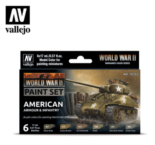 WWII American Armour & Infantry Vallejo Wargames Set