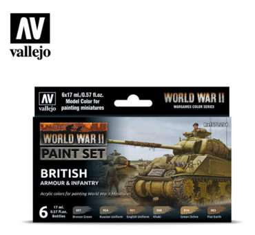 WWII British Armour & Infantry Vallejo Wargames Set