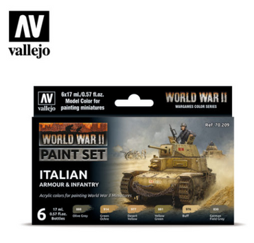 WWII Italian Armour & Infantry Vallejo Wargames Set