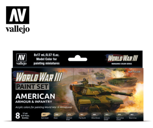 WWIII American Armour & Infantry Vallejo Wargames Set