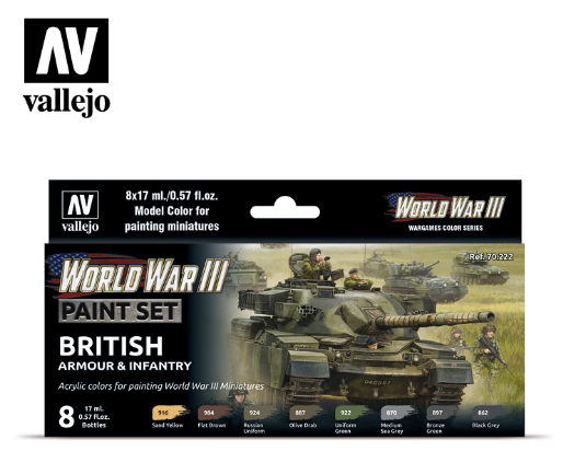 WWIII British Armour & Infantry Vallejo Wargames Set