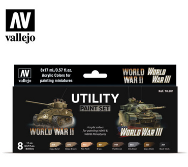 Utility Paint Set WWII & WWIII Vallejo Wargames Set