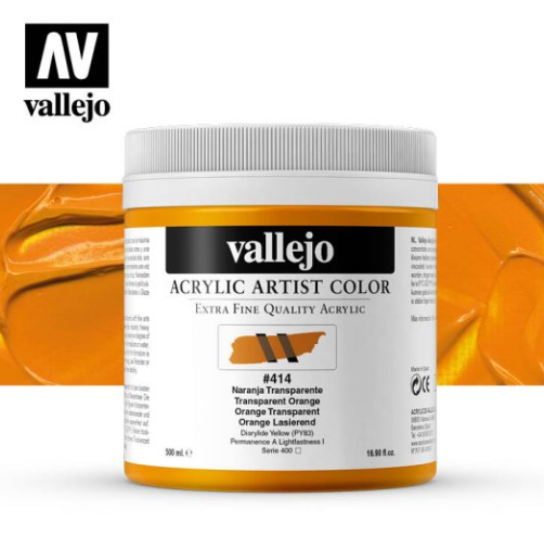 Transparent Orange Vallejo Acrylic Artist Color