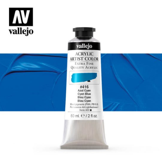 Cyan Blue Vallejo Acrylic Artist Color