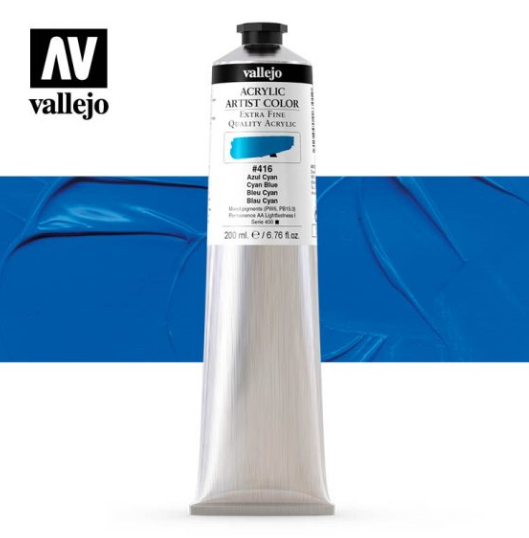 Cyan Blue Vallejo Acrylic Artist Color