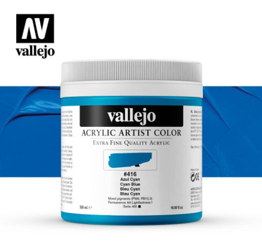 Cyan Blue Vallejo Acrylic Artist Color