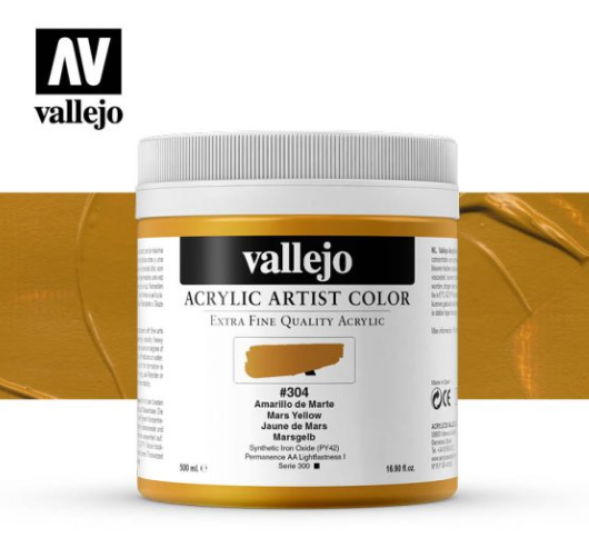 Mars Yellow Vallejo Acrylic Artist Color