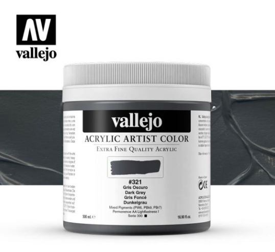 Dark Grey Vallejo Acrylic Artist Color