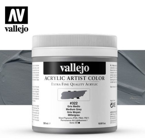 Medium Grey Vallejo Acrylic Artist Color