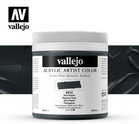 Payne’s Grey Vallejo Acrylic Artist Color