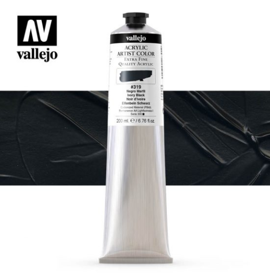 Ivory Black Vallejo Acrylic Artist Color