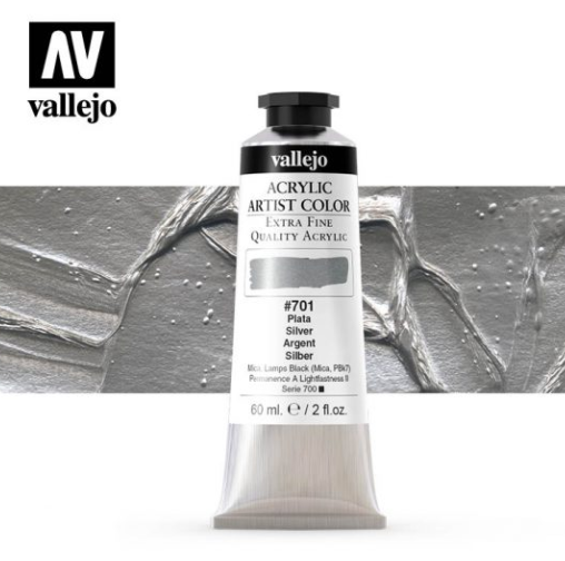 Silver Vallejo Acrylic Artist Color
