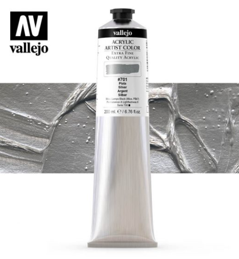 Silver Vallejo Acrylic Artist Color