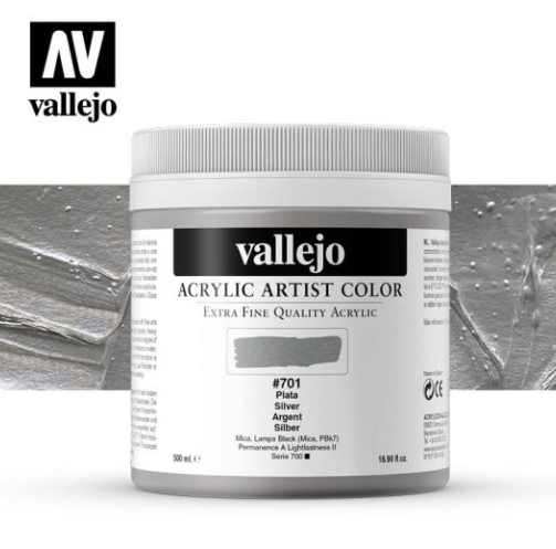 Silver Vallejo Acrylic Artist Color