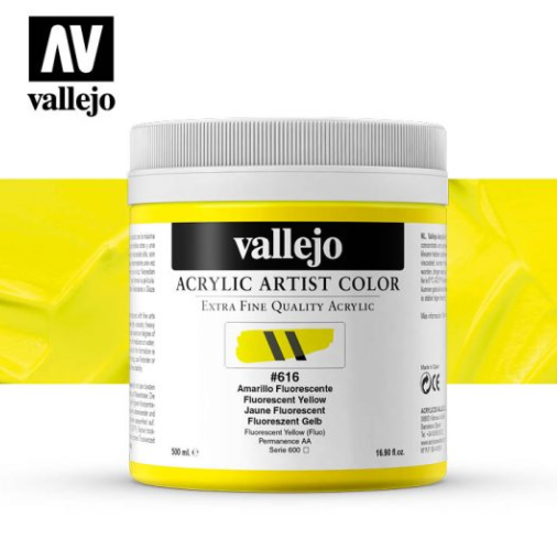 Fluorescent Yellow Vallejo Acrylic Artist Color