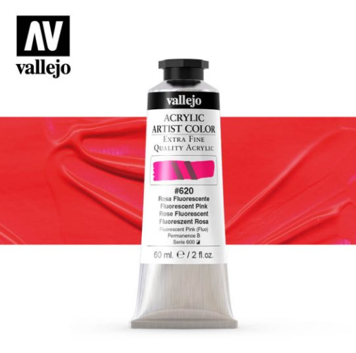 Fluorescent Pink Vallejo Acrylic Artist Color