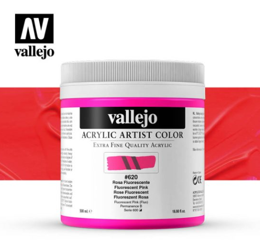 Fluorescent Pink Vallejo Acrylic Artist Color