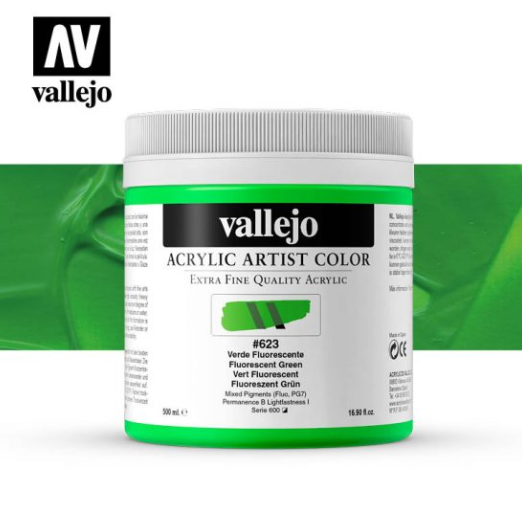 Fluorescent Green Vallejo Acrylic Artist Color