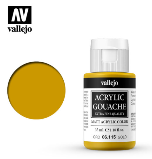 Gold Vallejo Acrylic Gouache