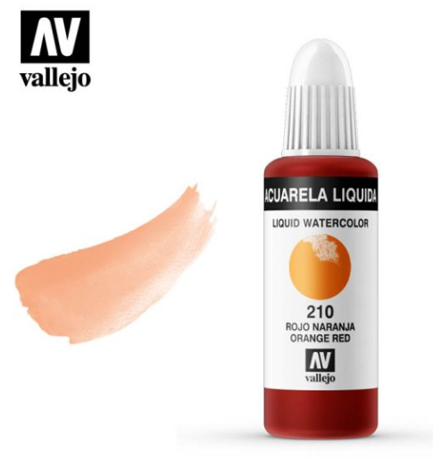 Orange Red Vallejo Liquid Watercolor