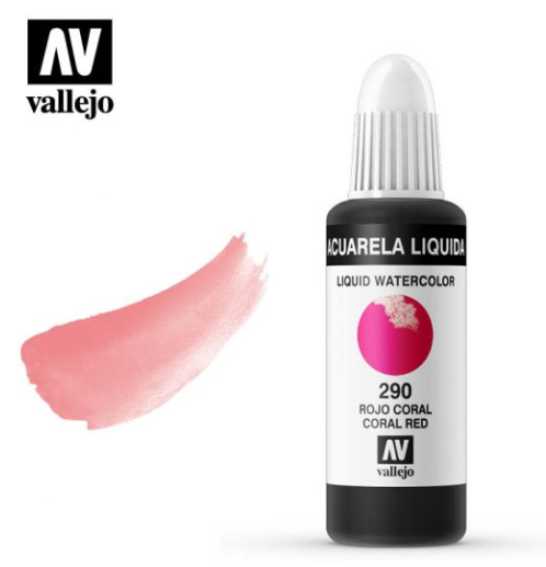 Coral Red Vallejo Liquid Watercolor