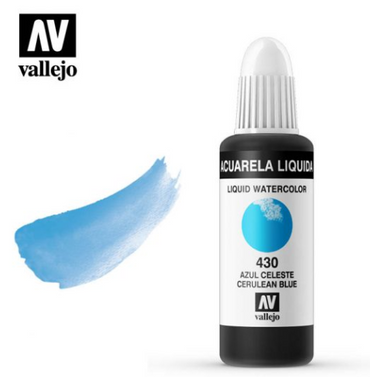 Cerulean Blue Vallejo Liquid Watercolor