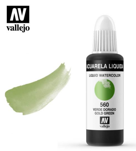 Gold Green Vallejo Liquid Watercolor