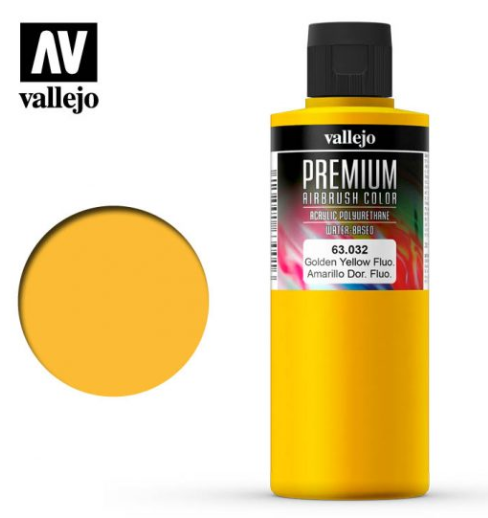 Fluorescent Golden Yellow Vallejo Premium Airbrush Color