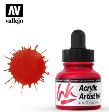 Carmine Red Vallejo Acrylic Artist Ink
