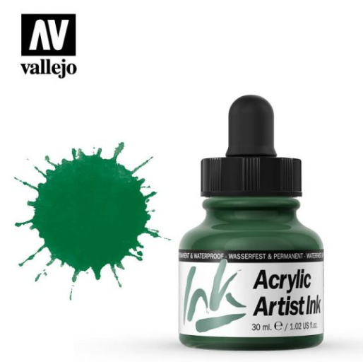 Dark Green Vallejo Acrylic Artist Ink