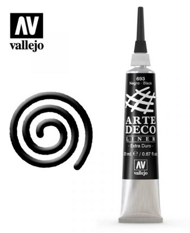 Black Vallejo Arte Deco Liner