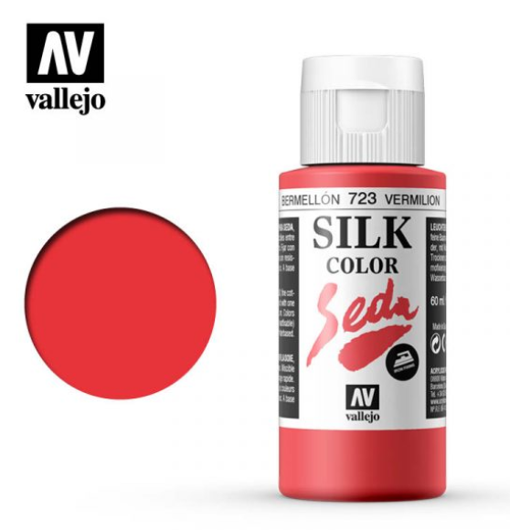 Vermilion Vallejo Silk Color / Gutta