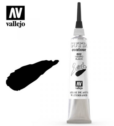 Black Vallejo Silk Color / Gutta