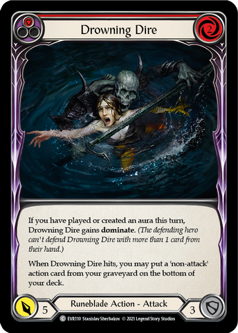 Drowning Dire (Red) [EVR110] (Everfest)  1st Edition Rainbow Foil