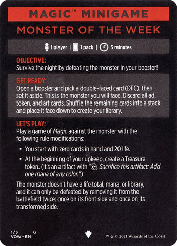 Monster of The Week (Magic Minigame) [Innistrad: Crimson Vow Minigame]