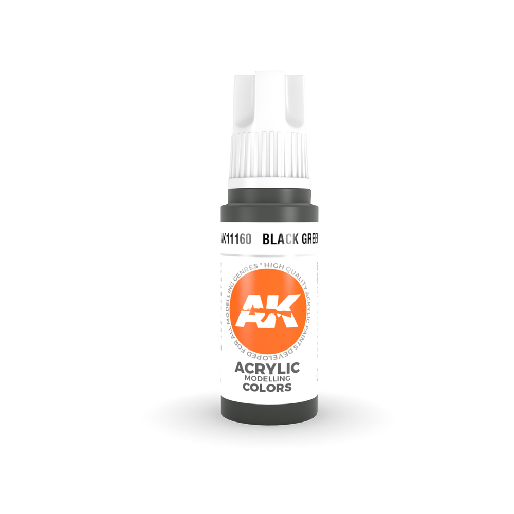 AK 3rd GEN Acrylic Black Green 17ml - Tistaminis