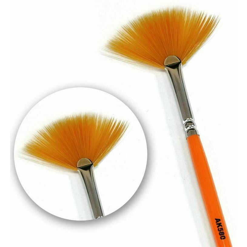AK Interactive Weathering Brush Fan Shape New - TISTA MINIS