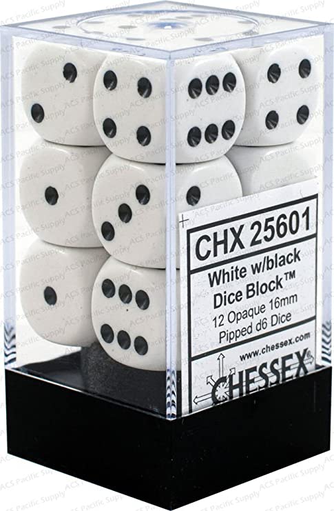 Chessex Opaque D6 12pack Dice