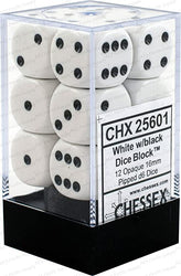Chessex Opaque D6 12pack Dice