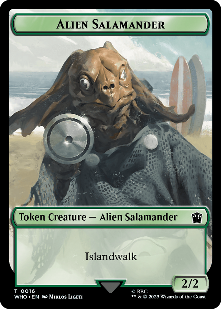 Human Noble // Alien Salamander Double-Sided Token [Doctor Who Tokens]