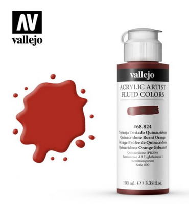 Quinacridone Burnt Orange Vellejo Acrylic Artist Fluid Color
