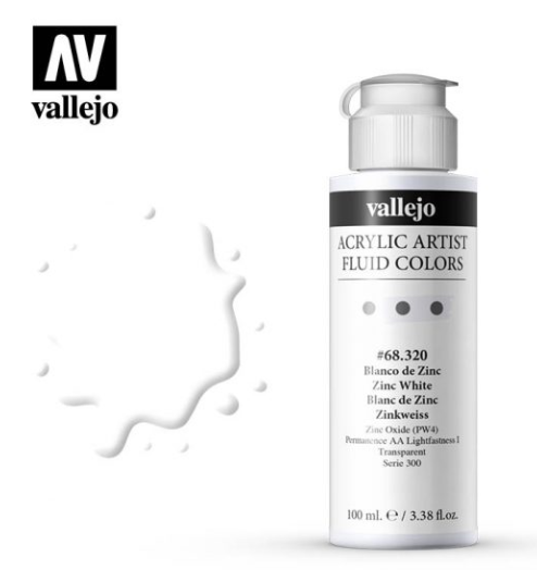 Zinc White Vallejo Acrylic Artist Fluid Color