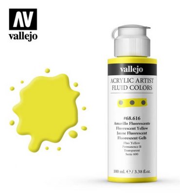 Fluorescent Yellow Vallejo Acrylic Artist Fluid Color