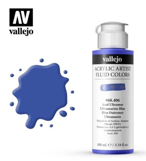 Ultramarine Blue Vellejo Acrylic Artist Fluid Color