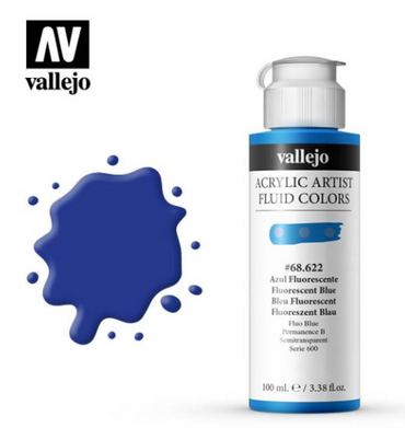 Fluorescent Blue Vallejo Acrylic Artist Fluid Color