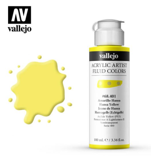 Hansa Yellow Vellejo Acrylic Artist Fluid Color