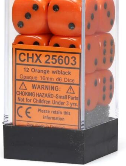 Chessex Opaque D6 12pack Dice