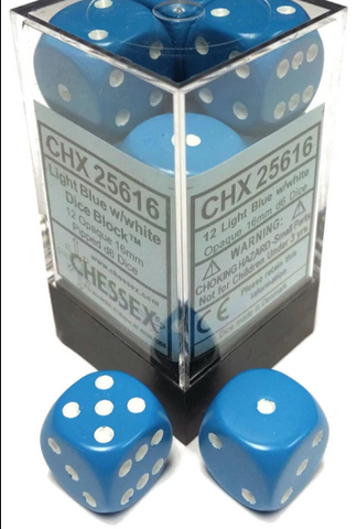 Chessex Opaque D6 12pack Dice