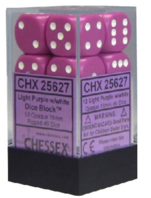 Chessex Opaque D6 12pack Dice