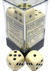 Chessex Opaque D6 12pack Dice